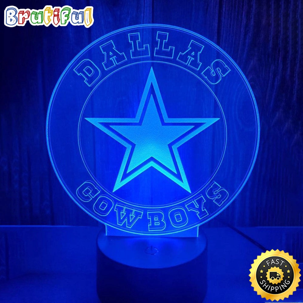 Dallas Cowboys Night Light 3D Illusion LED Lamp Football