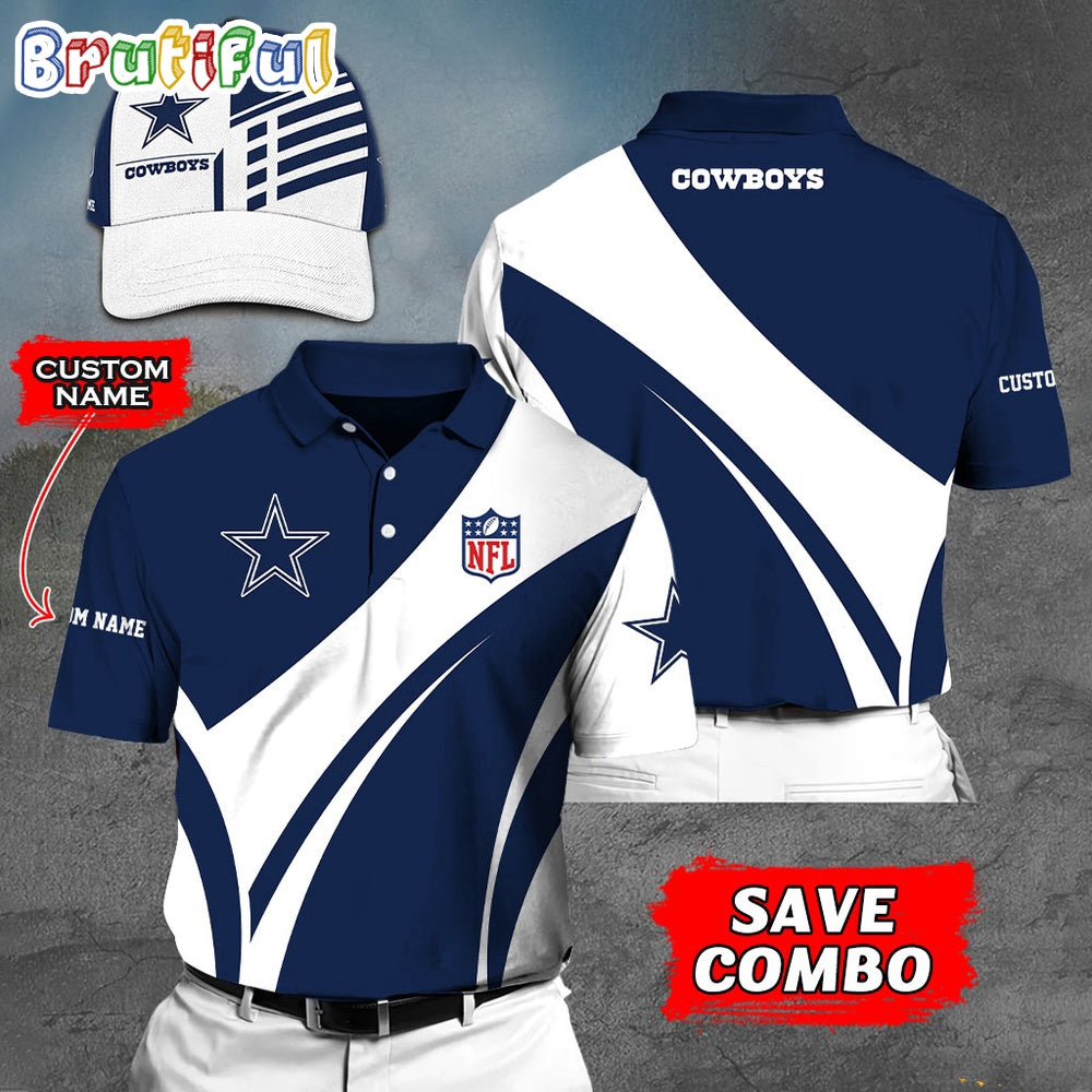 Dallas Cowboys Polo Shirt Custom Name Football Polo Shirts