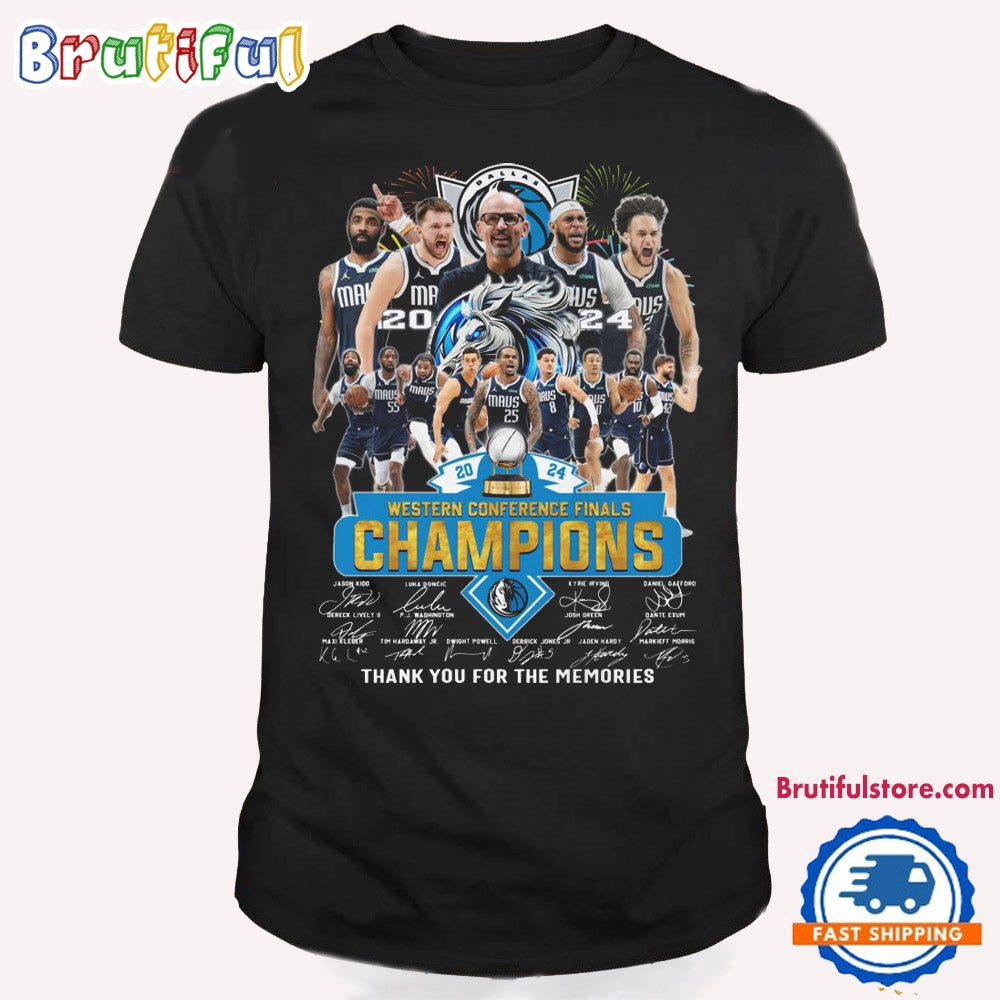 Dallas Mavericks 2024 Western Conference Champions Thank You For The Memories Signature T Shirt