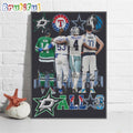 Dallas Sport Team Player 2024 Signatute Wall Art Poster Canvas