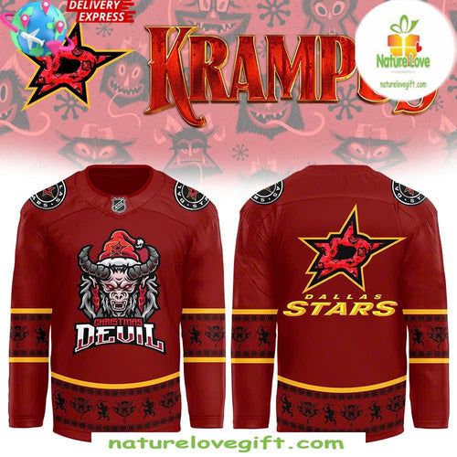 Dallas Stars Krampus Christmas Hockey Jersey Holiday Gift