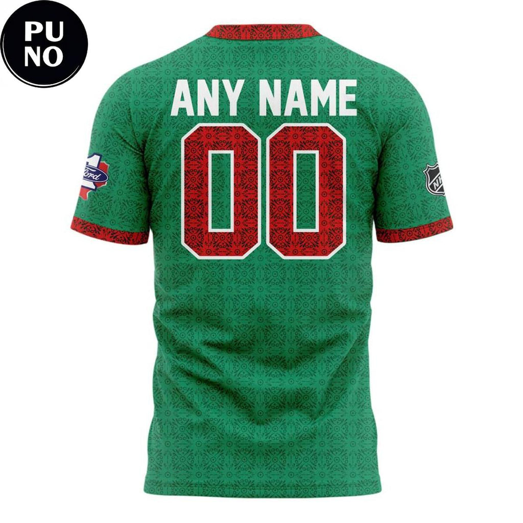 Dallas Stars Noche Mexicana 2026 Green Personalized T-Shirt