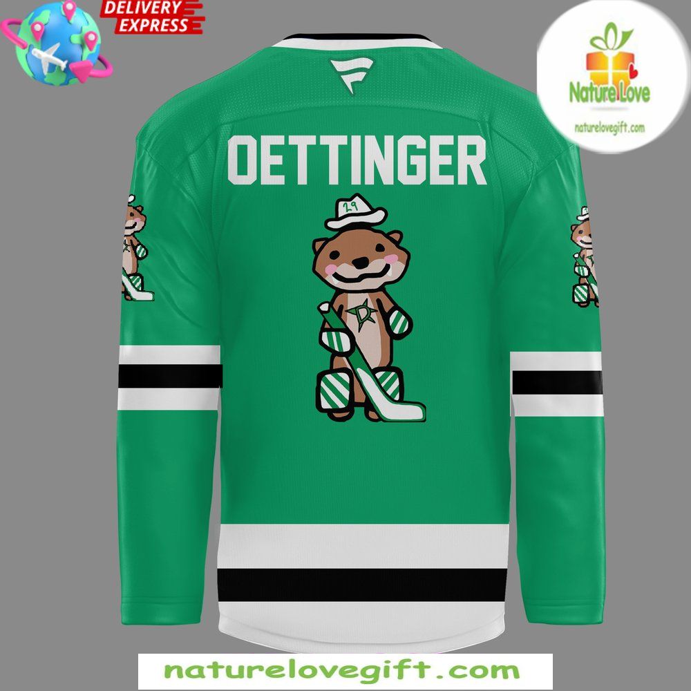 Dallas Stars Jake Oettinger Green Away Hockey Jersey