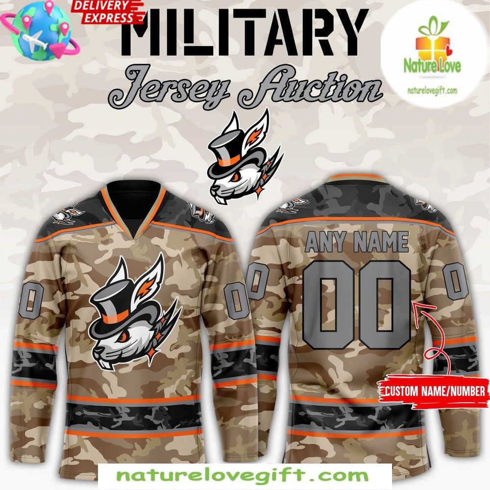 2026 Danbury Hat Tricks Military Hockey Jersey