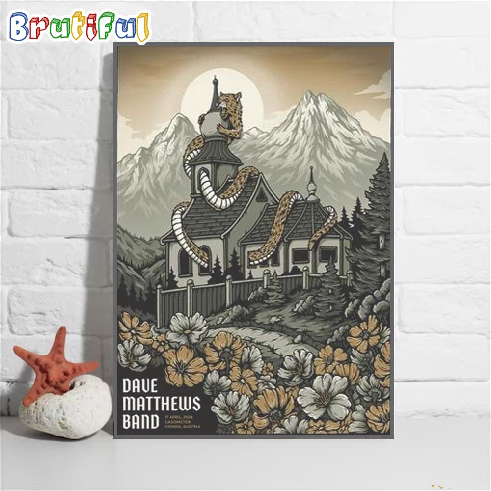 Dave Matthews Band April 2024 Gasometer Vienna Austria Wall Art Poster Canvas