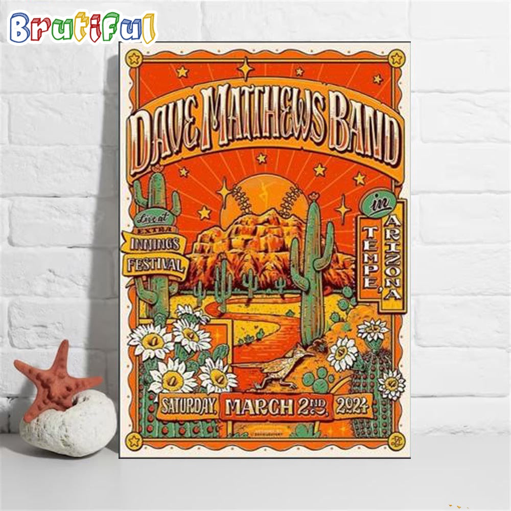 Dave Matthews Band Tempe Beach Park 2024 Poster Canvas