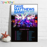 Dave Matthews Summer Tour 2024 Performance Schedule Wall Art Poster Canvas