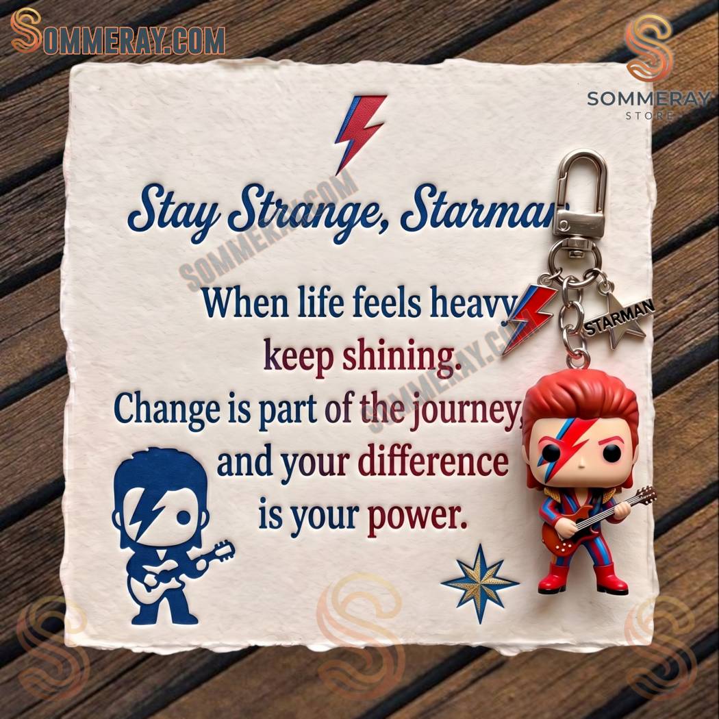 David Bowie Emotional Support Keychain