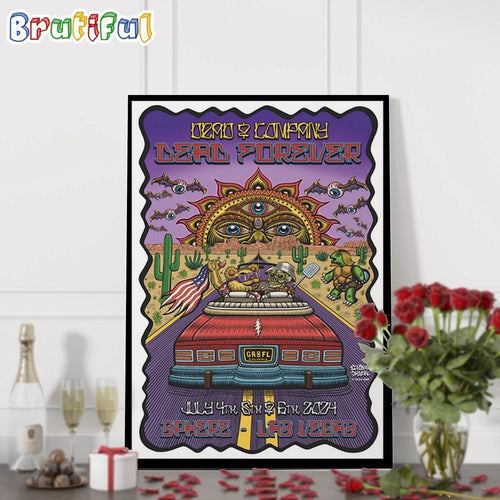 Dead And Company July 4-6 2024 Las Vegas Sphere NV Tour Wall Art Poster Canvas