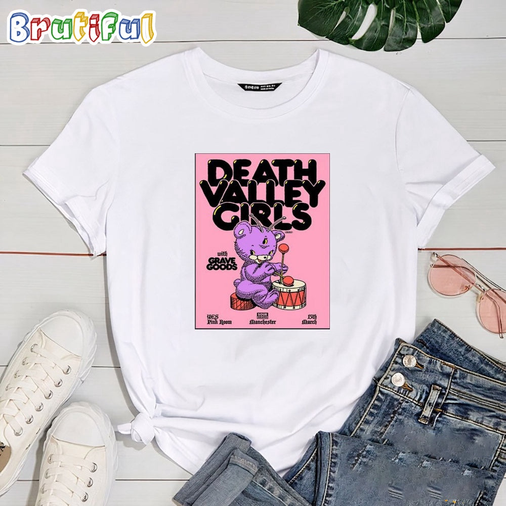 Death Valley Girls March 15 2024 Yes Pink Room Manchester England T Shirt