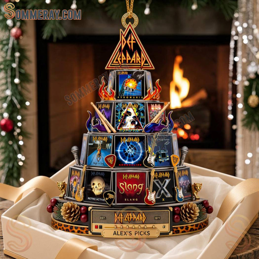 Def Leppard Leppard Iconic Album Covers Tiered Personalized Christmas Ornament