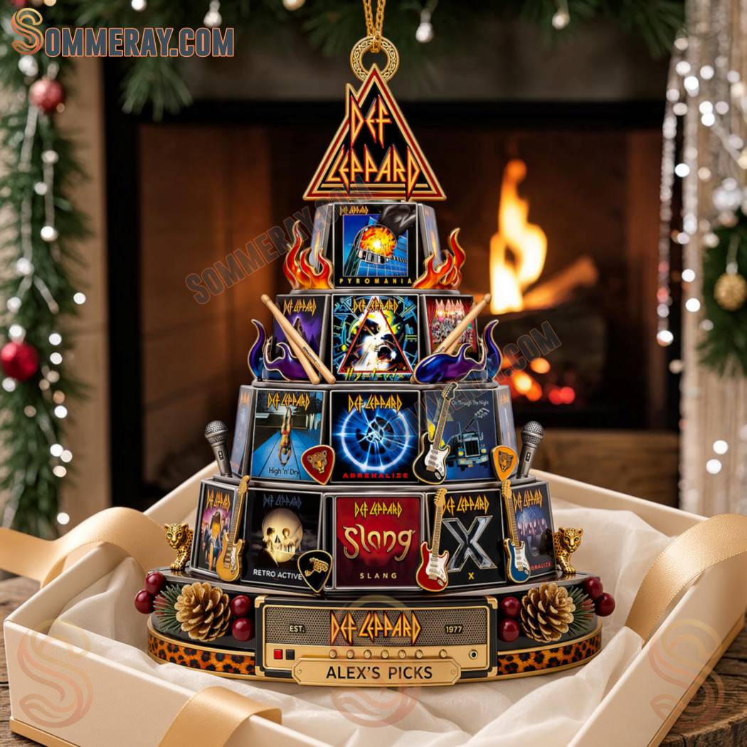 Def Leppard Leppard Iconic Album Covers Tiered Personalized Christmas Ornament