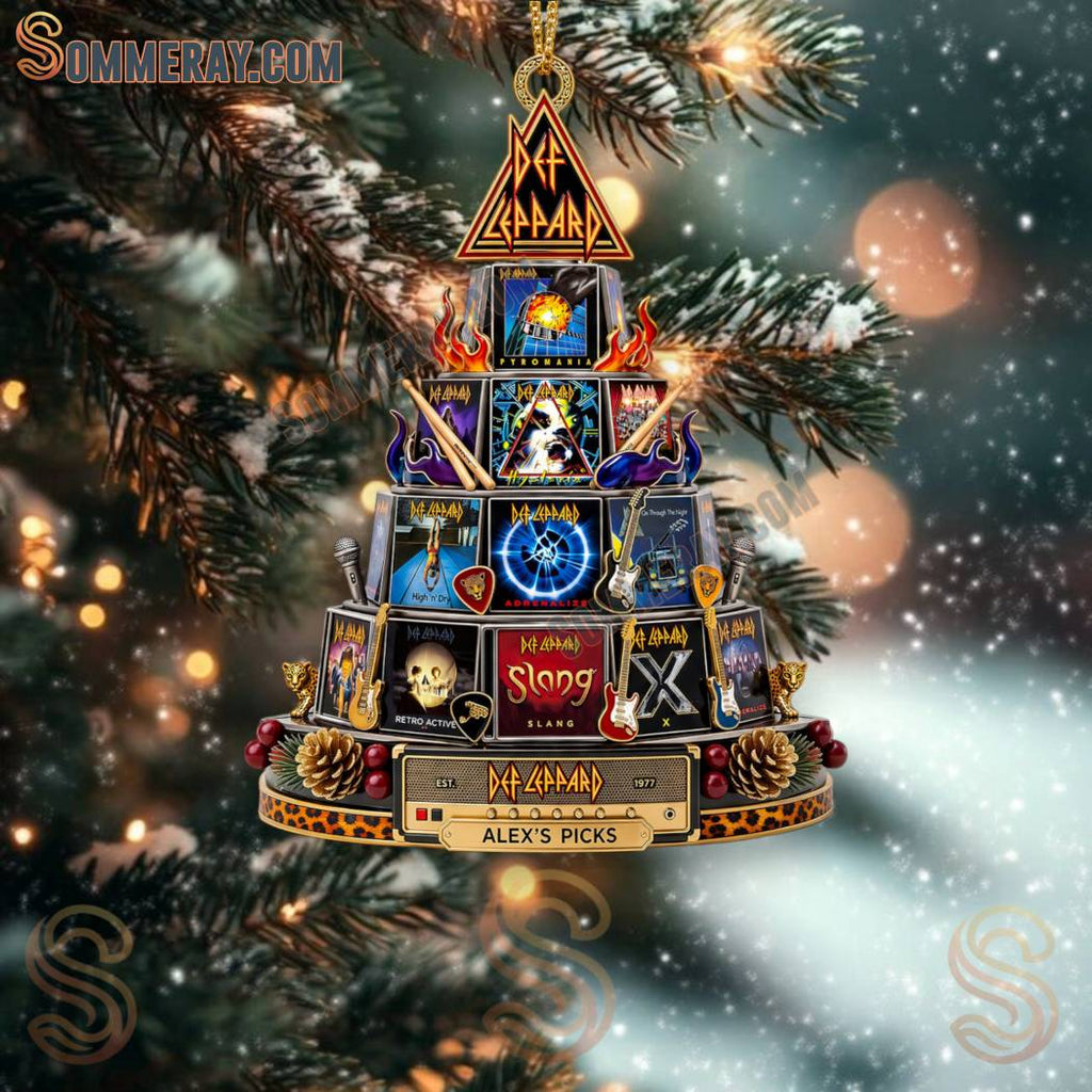 Def Leppard Leppard Iconic Album Covers Tiered Personalized Christmas Ornament
