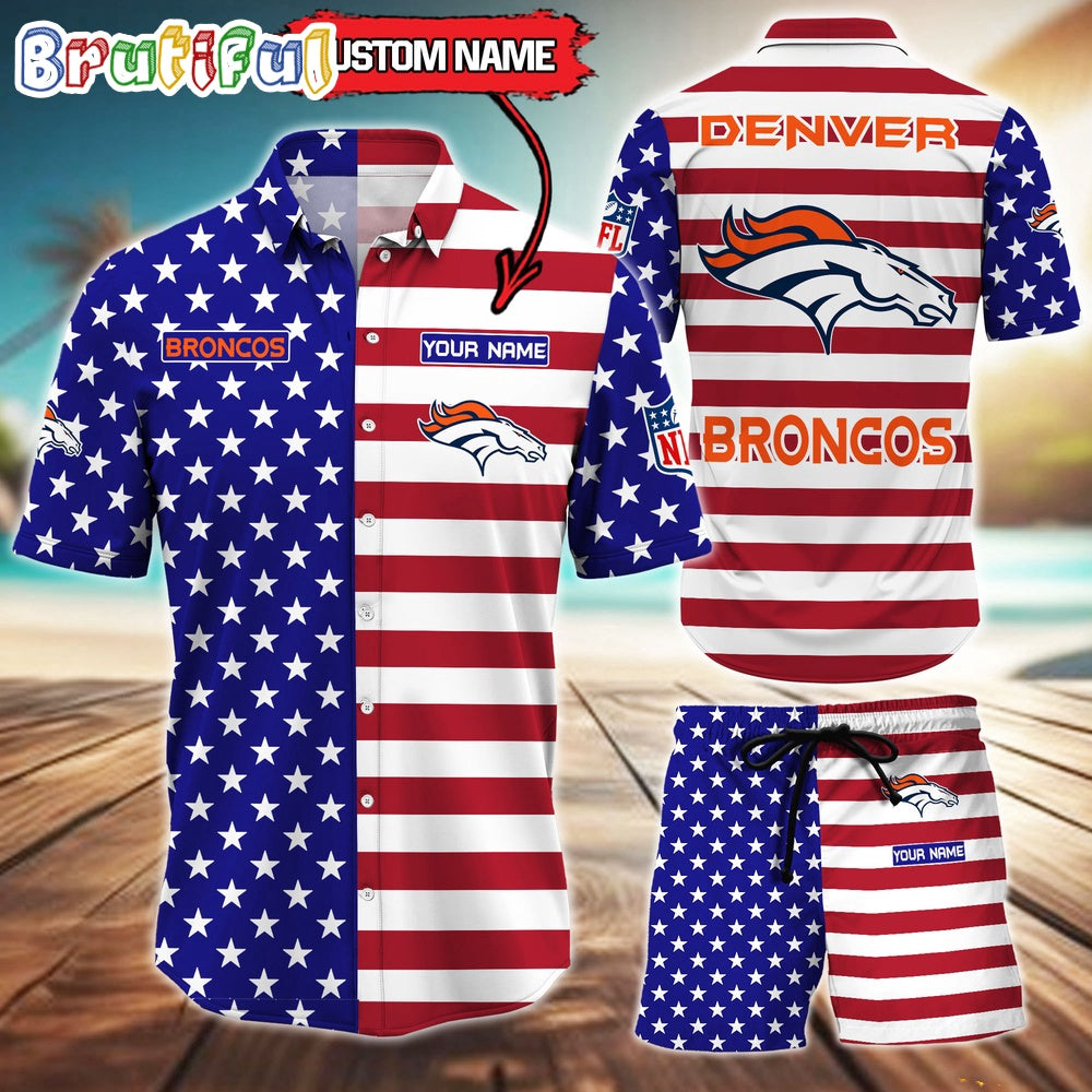 Denver Broncos American Flag Hawaii Shirt