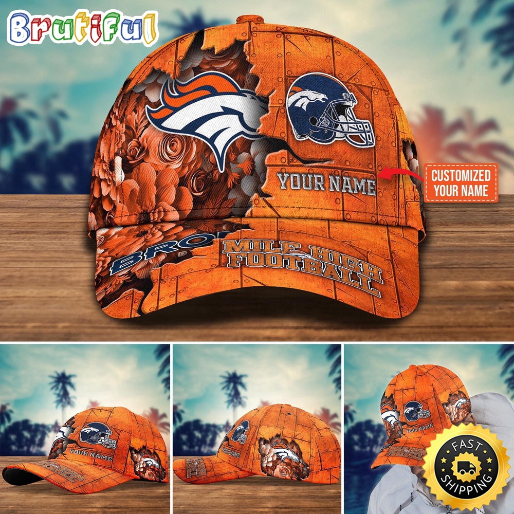 Denver Broncos Baseball Cap Flower Custom Trending Cap