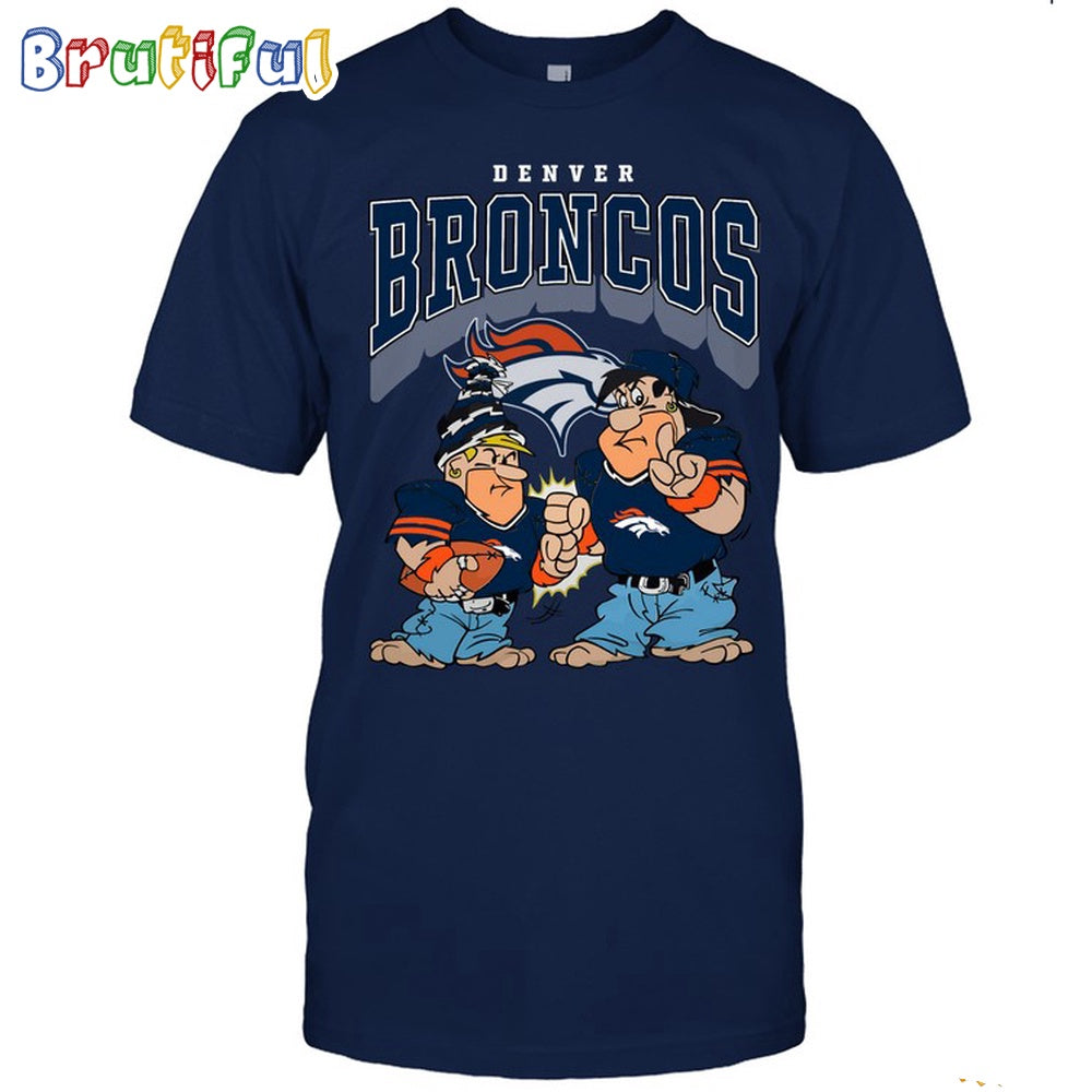 Denver Broncos Flintstones Football T Shirt