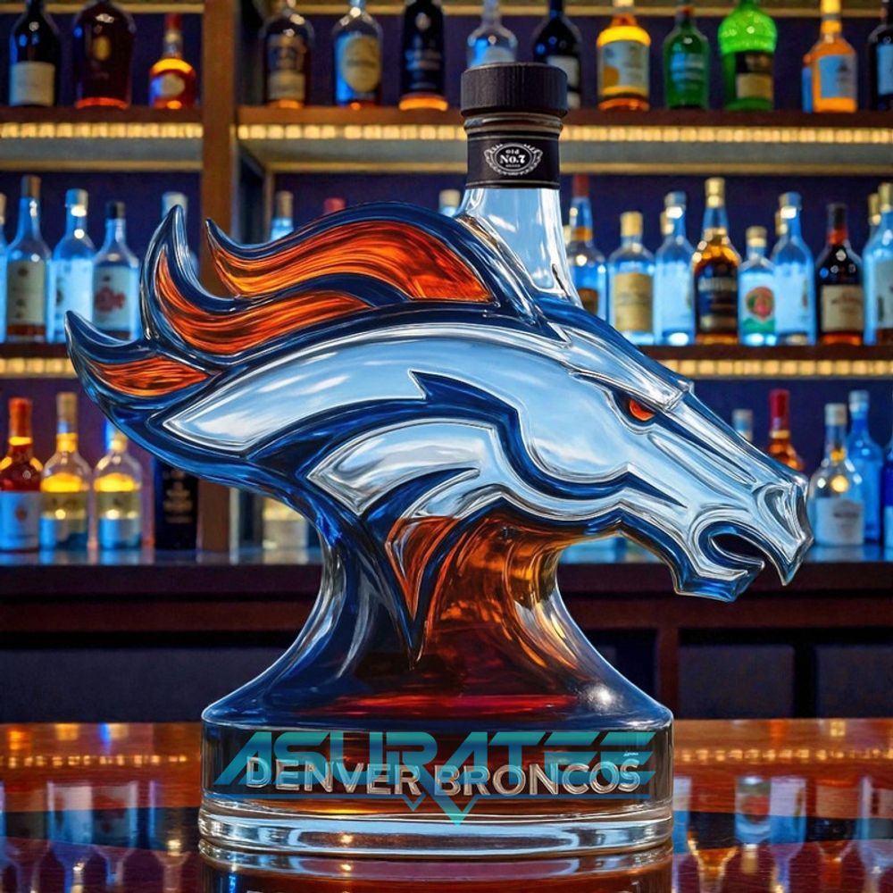 Denver Broncos Football Whiskey Bottle