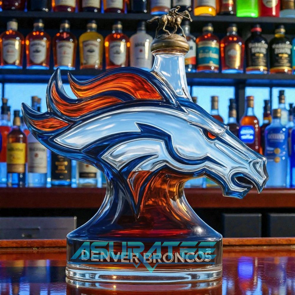 Denver Broncos Football Whiskey Bottle
