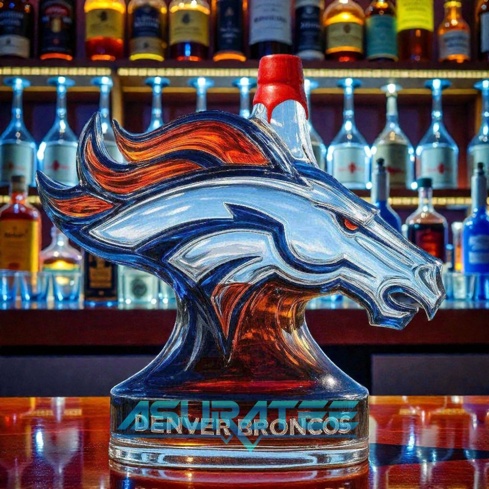 Denver Broncos Football Whiskey Bottle
