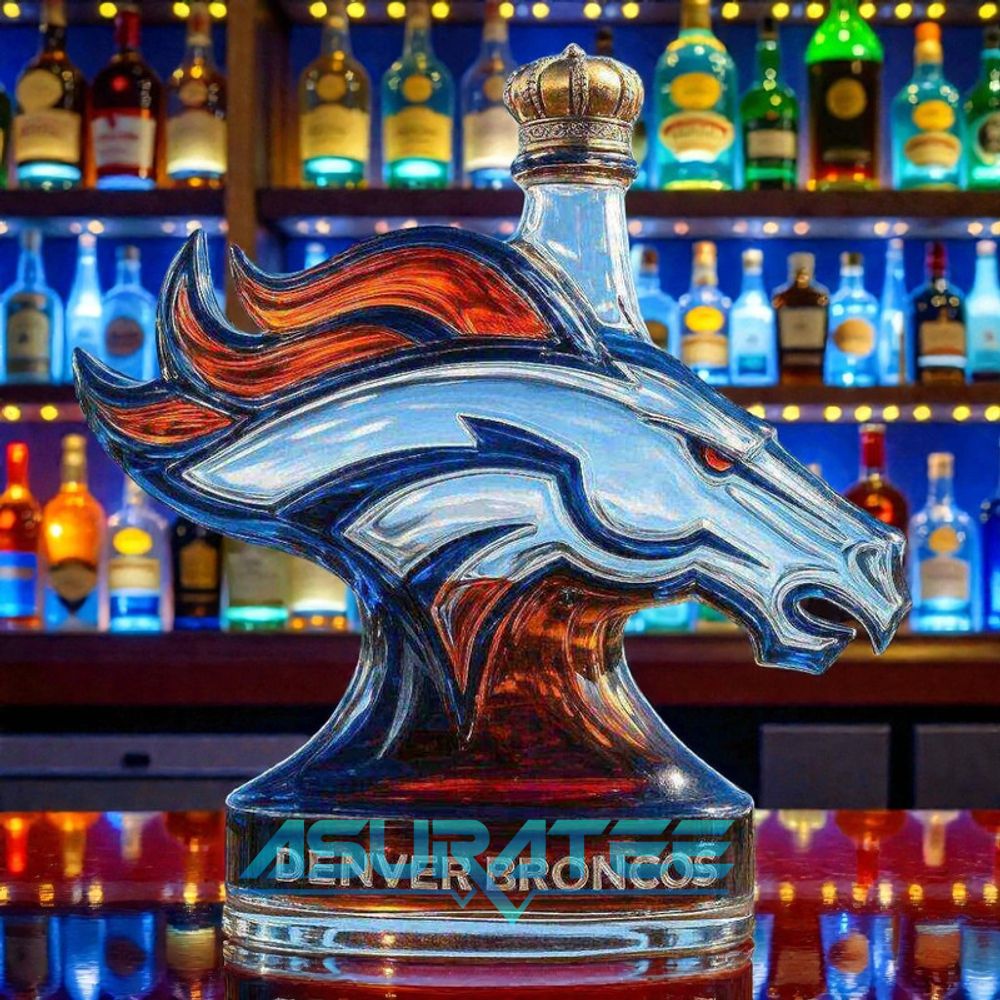 Denver Broncos Football Whiskey Bottle