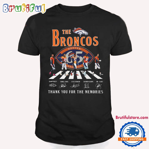 Denver Broncos Go On The Road Fotball Team Player Signature T Shirt