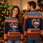Denver Broncos Heartbeat Pride Ugly Christmas Sweater