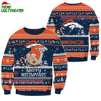 Denver Broncos Merrykissmyass Funny Santa Claus Christmas Ugly Sweater