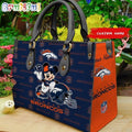 Denver Broncos Mickey Leather Bag Custom Name Women Bag