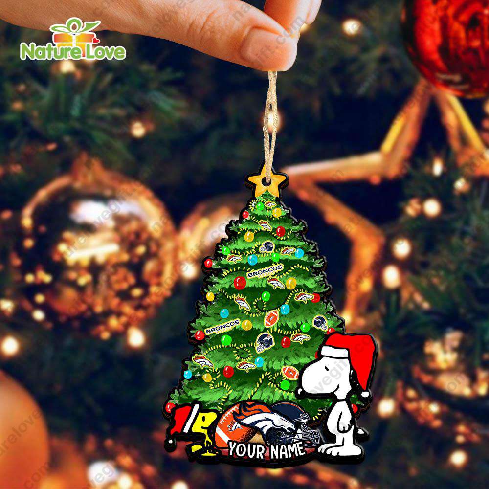 Denver Broncos Snoopy Peanuts Custom Christmas Ornament Xmas Tree Decorations
