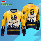 Personalized Denver Nuggets Sleigh Ride Dunk Ugly Christmas Sweater