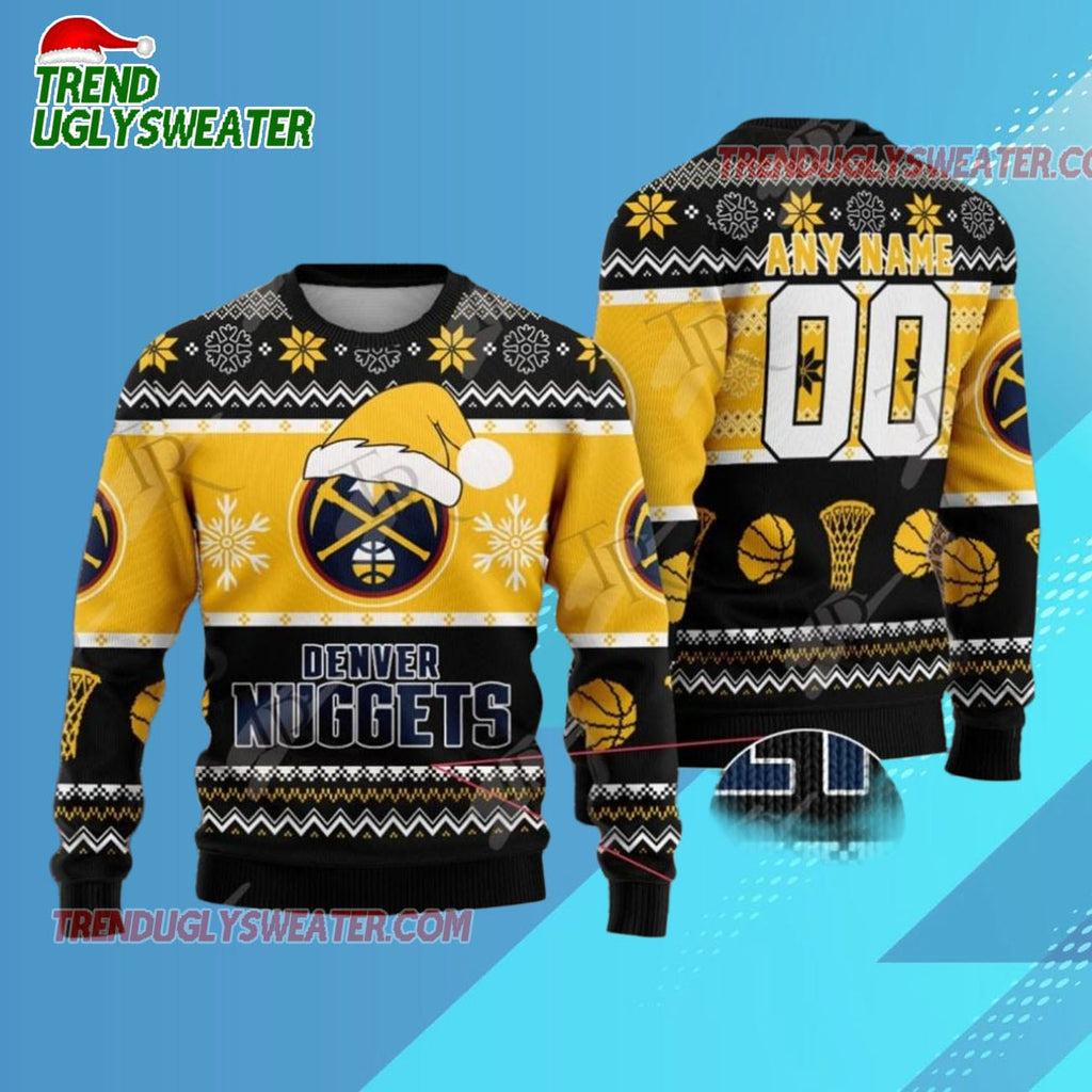 Personalized Denver Nuggets Winter Slam Ugly Christmas Sweater