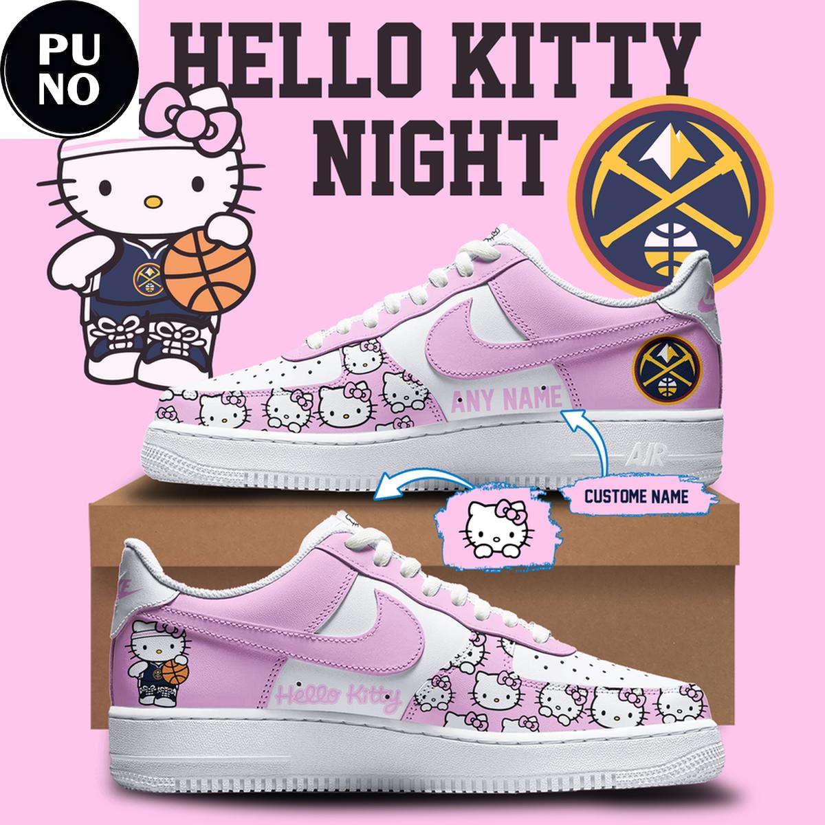 Denver Nuggets x Hello Kitty Night 2026 Personalized Air Force 1 Shoes