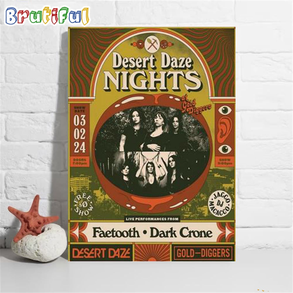 Desert Daze Nights 2024 Los Angeles Ca Poster Canvas