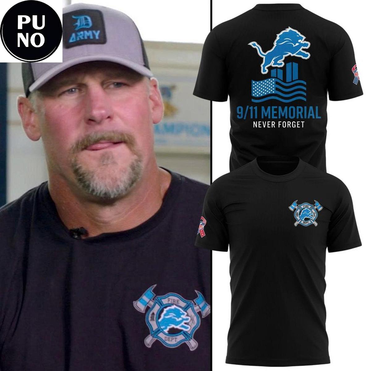 Detroit Lions 9/11 Memorial Never Forget 2026 T-Shirt