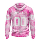 Personalized NFL Detroit Lions All Over Print 3D Hoodie Special Pink Tie-Dye Unisex Hoodie