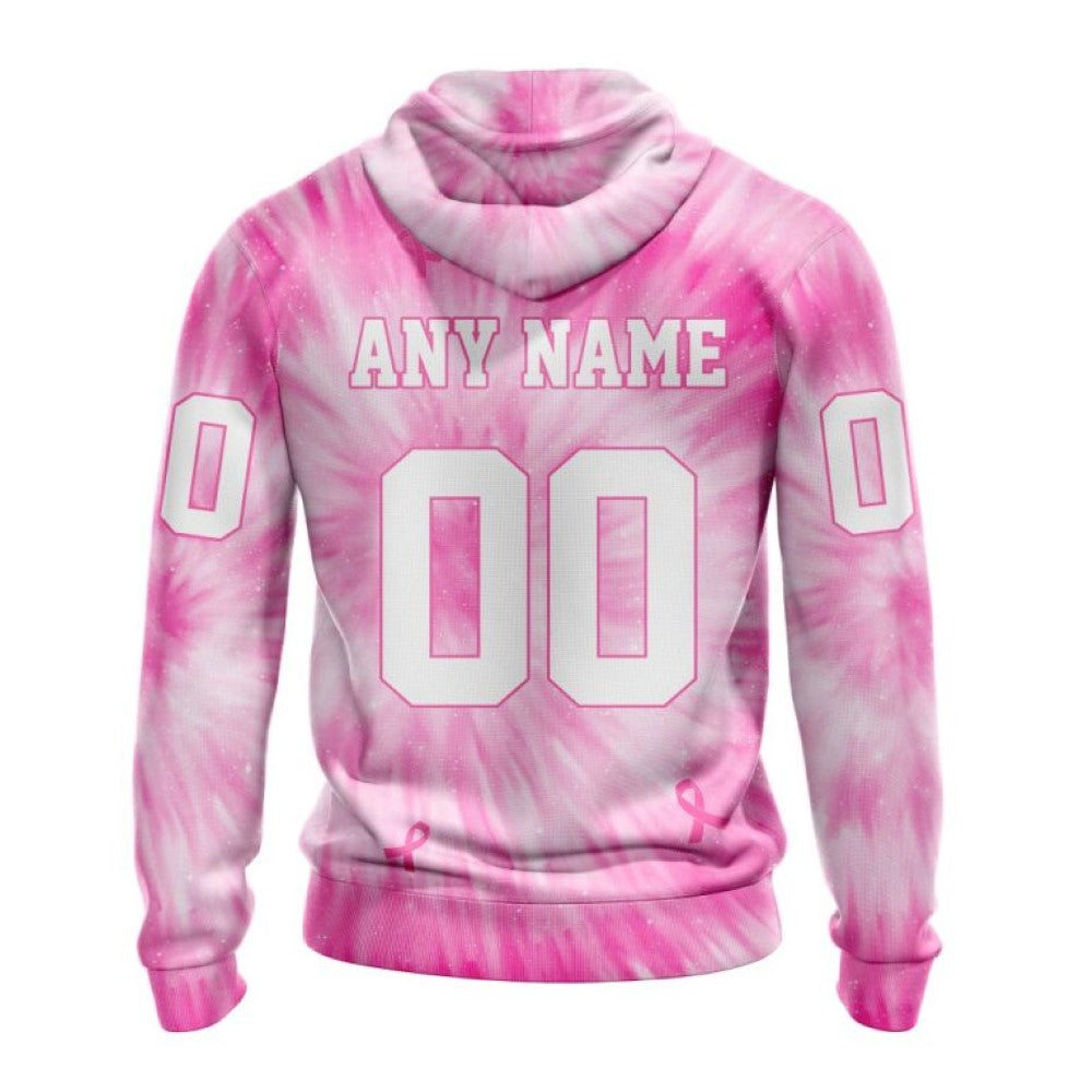 Personalized NFL Detroit Lions All Over Print Zip Hoodie 3D Special Pink Tie-Dye Unisex Hoodie