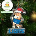 Detroit Lions Bluey Chilli Happy Christmas NFL Acrylic Christmas Tree Decoration Ornament