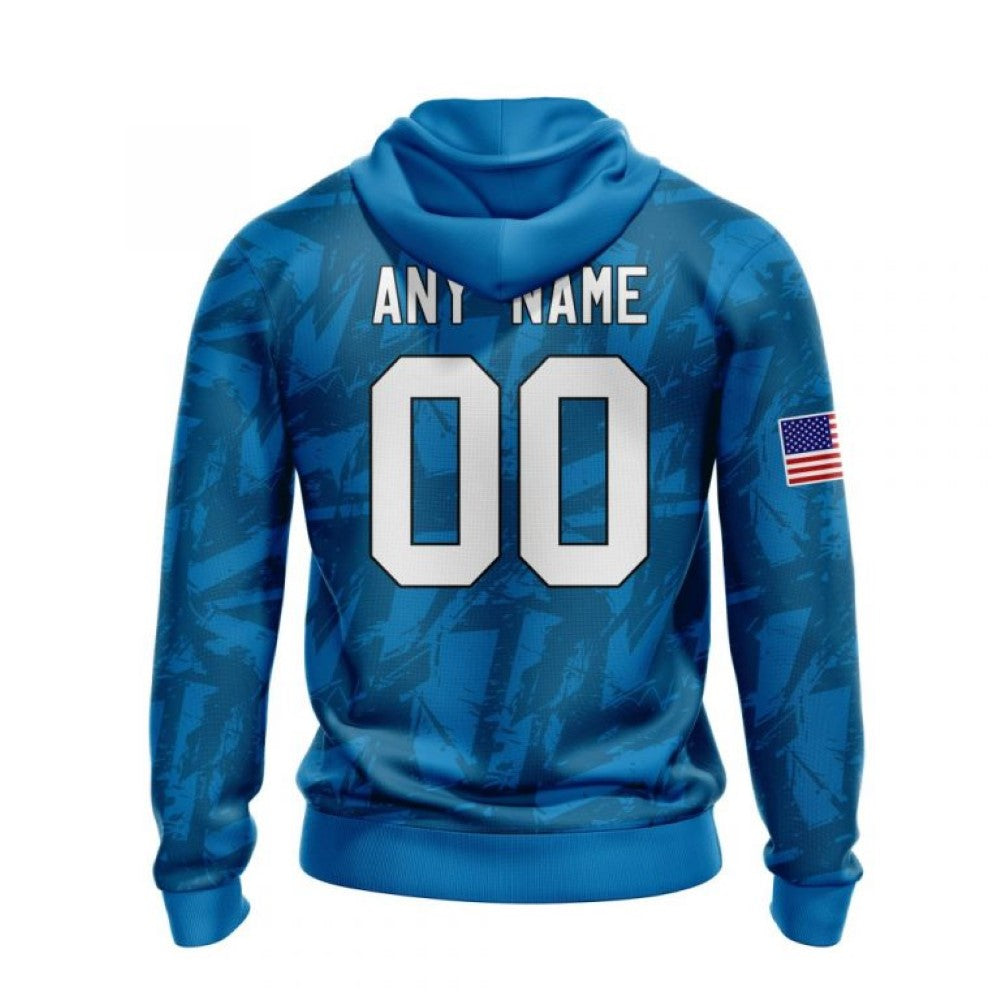 NFL Detroit Lions Hoodie Personalized Name And Number 3D Hoodie With United States Flag Unisex Hoodie