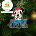 Detroit Lions Mickey Merry Christmas NFL Acrylic Christmas Tree Decor Ornament