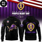 Detroit Lions Purple Heart Tribute Day 2026 Hoodie