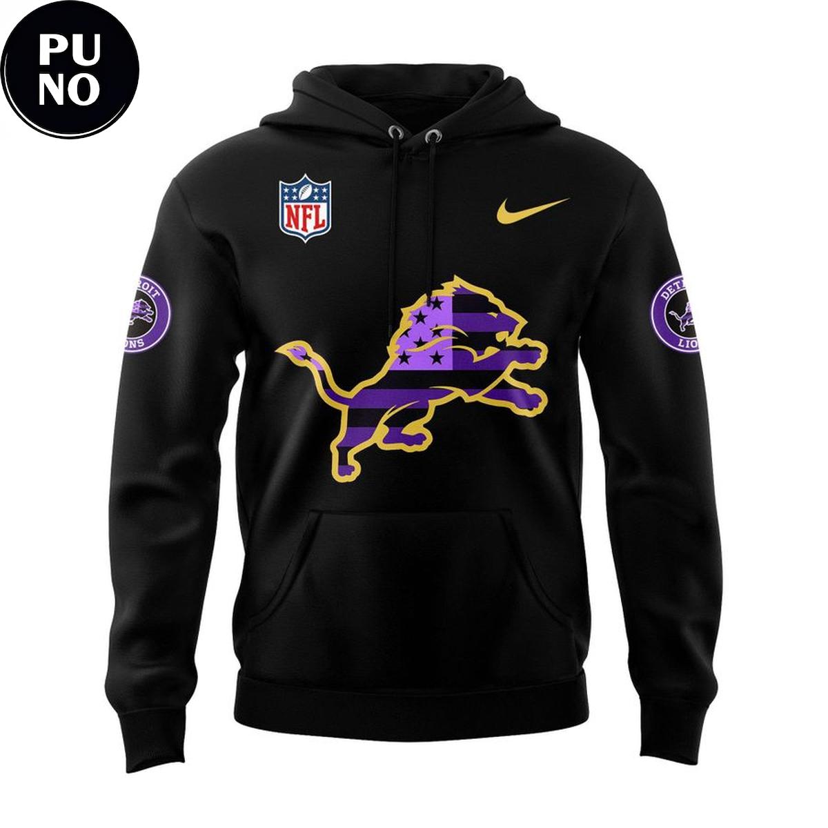 Detroit Lions Purple Heart Tribute Day 2026 Hoodie