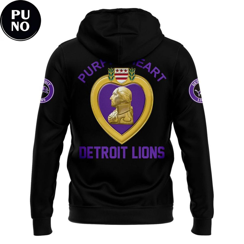 Detroit Lions Purple Heart Tribute Day 2026 Hoodie