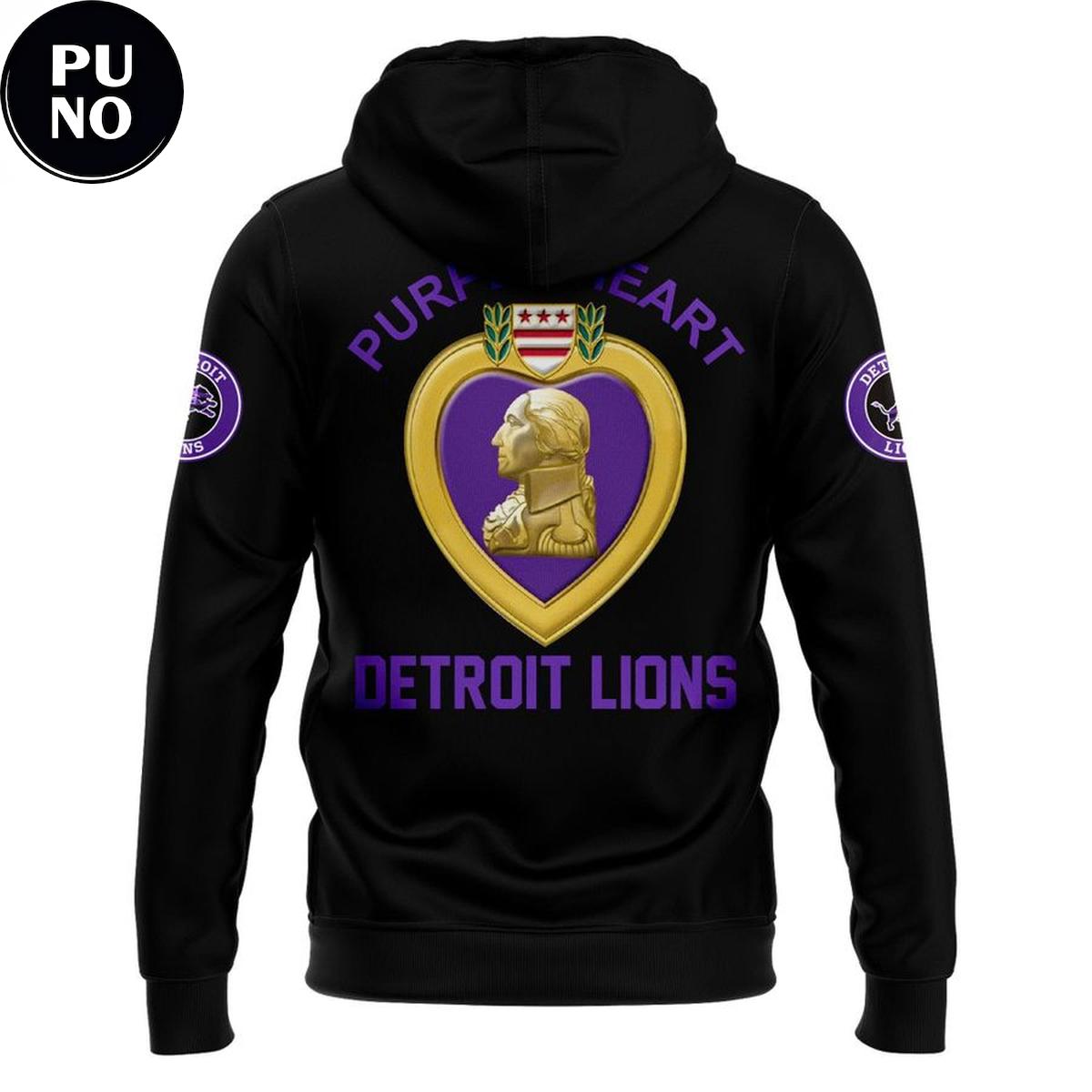 Detroit Lions Purple Heart Tribute Day 2026 Hoodie