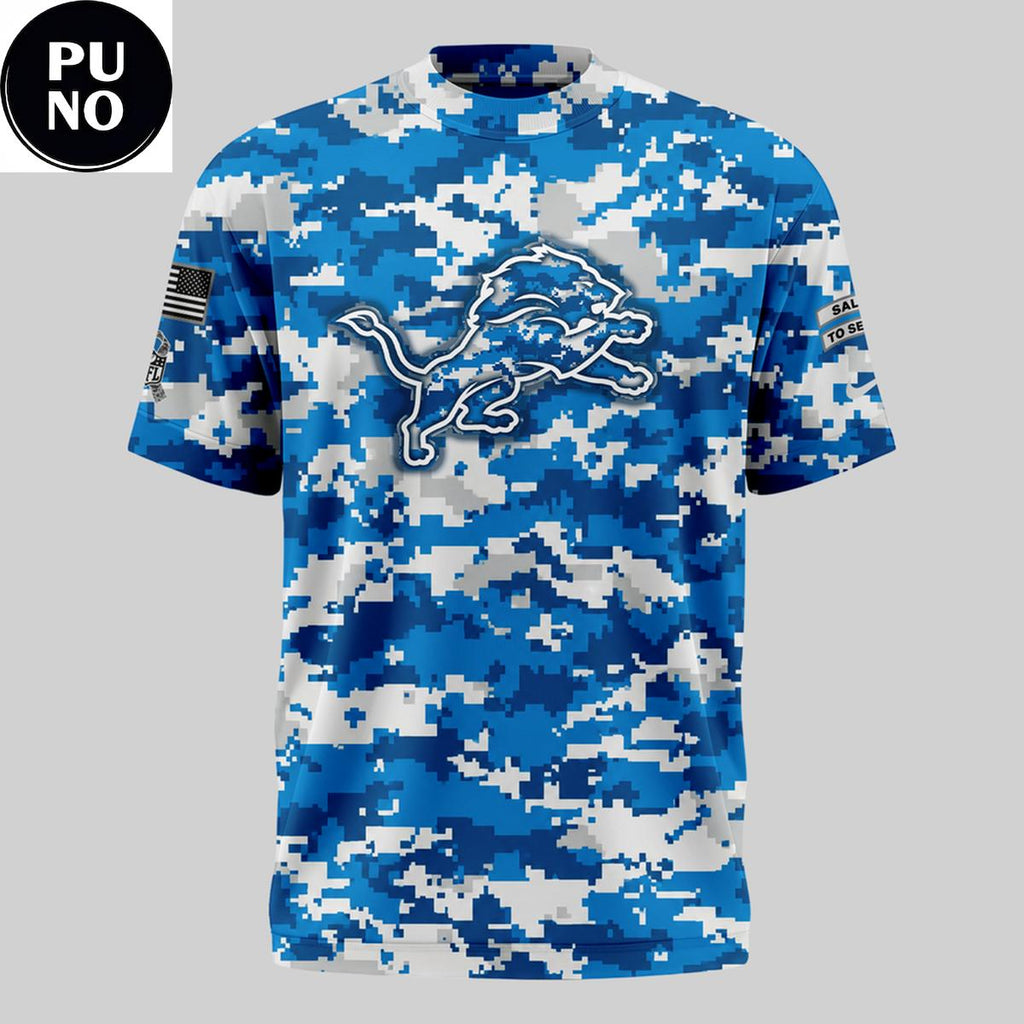 Detroit Lions Salute to Service 2026 Camo Hoodie T-Shirt