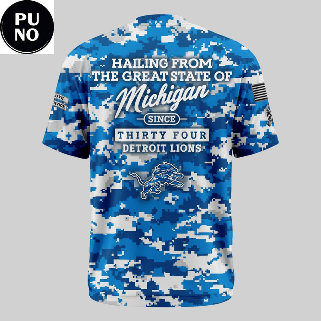 Detroit Lions Salute to Service 2026 Camo Hoodie T-Shirt