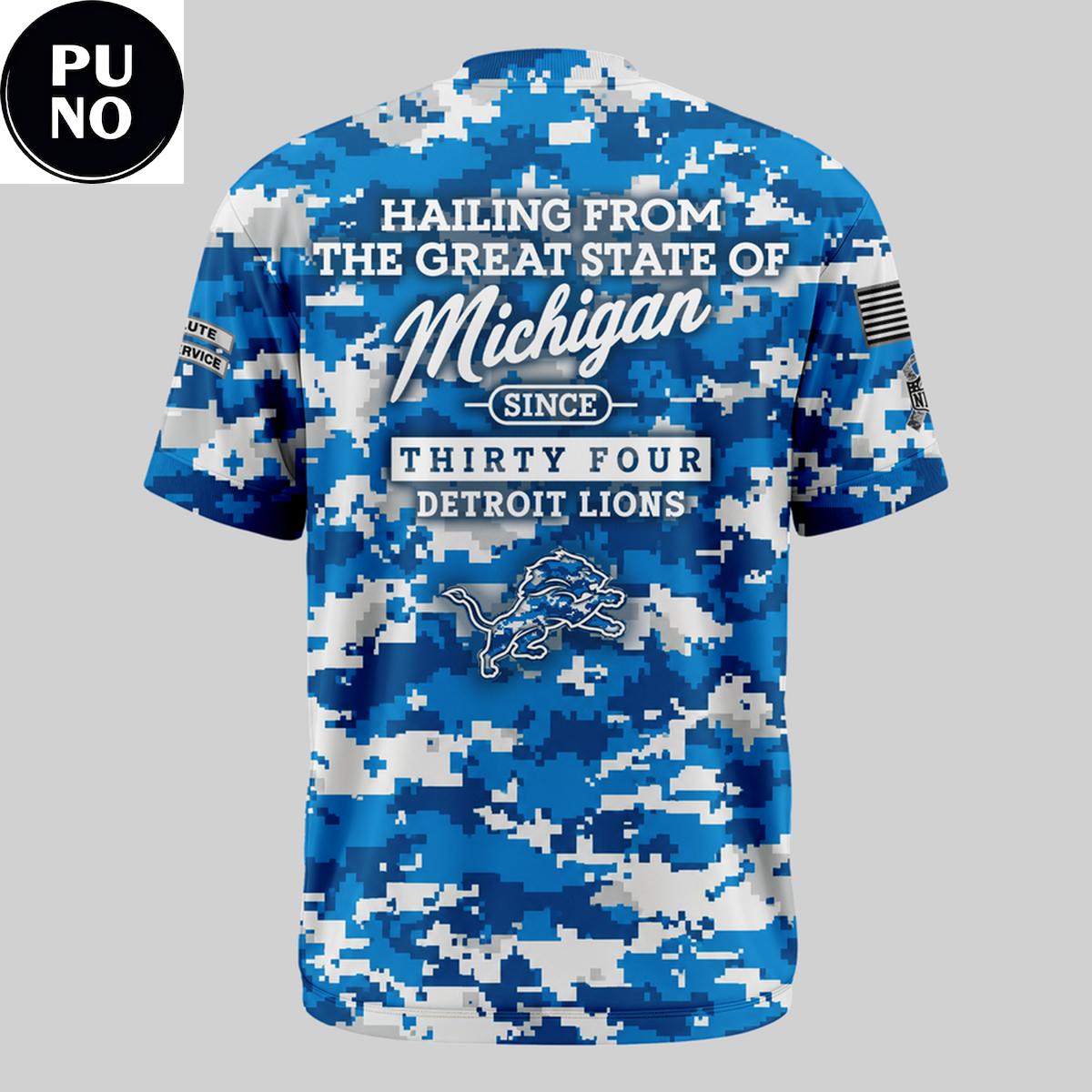 Detroit Lions Salute to Service 2026 Camo Hoodie T-Shirt