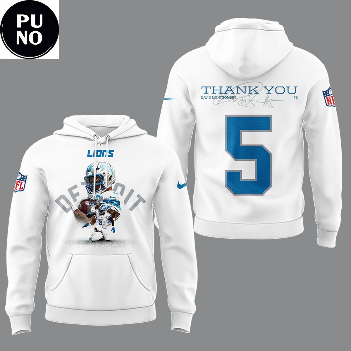 Detroit Lions Thank You David Montgomery 2026 Hoodie T-Shirt