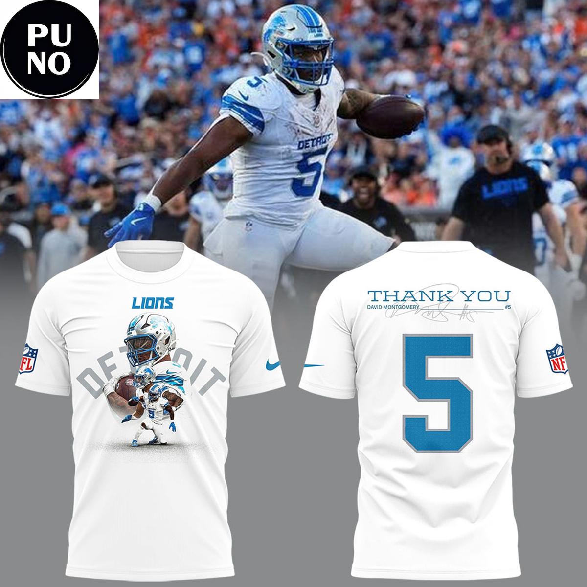 Detroit Lions Thank You David Montgomery 2026 Hoodie T-Shirt