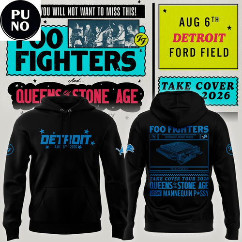 Detroit Lions x Foo Fighters Tour 2026 Hoodie T-Shirt