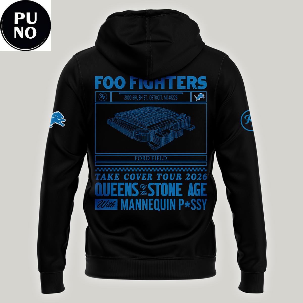 Detroit Lions x Foo Fighters Tour 2026 Hoodie T-Shirt